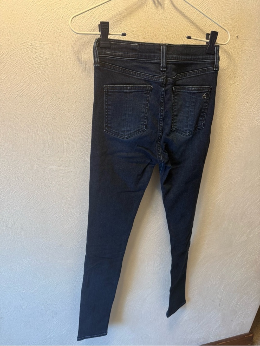 Rag & Bone 10 Inch Skinny Jeans Dark Wash Blue Size 25 Mid Rise Stretch Denim - Picture 2 of 4